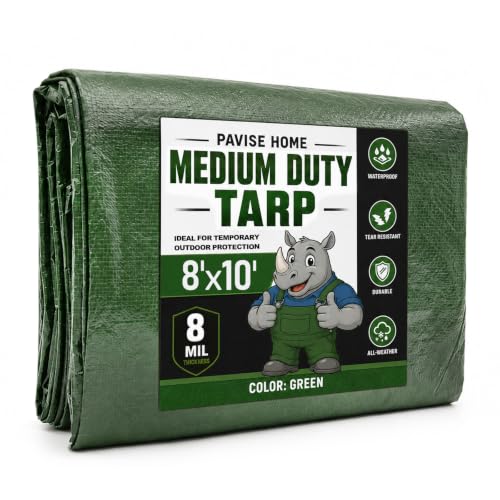 8x10 FT General Green Tarp, 8 Mil Tarp Waterproof - Image 2