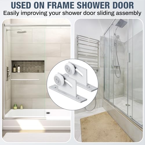 Yaocom 4 Pack 3/4" Glass Shower Door Roller Brackets, Flat - Image 7