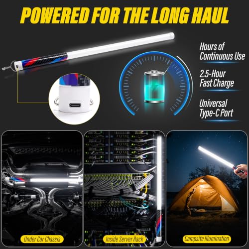 BURMONG Bendable LED Flashlight Stick,29.8" Flexible Mechanic - Image 4