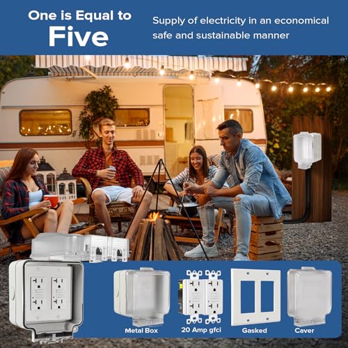 Dual 20 Amp GFCI Outdoor Electrical Outlet Box,Outdoor Outlet Box - Image 7