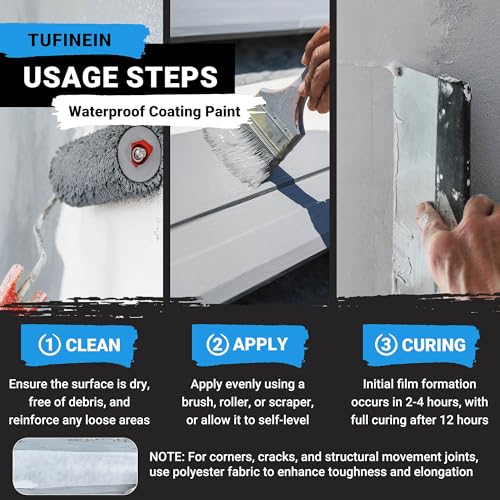 Rubber Liquid Waterproof Sealant, TUFINEIN 53oz/1.5kg | Home Repair - Image 6