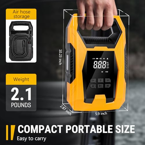 CARSUN AC/DC Tire Inflator Portable Air Compressor, Dual - Image 3