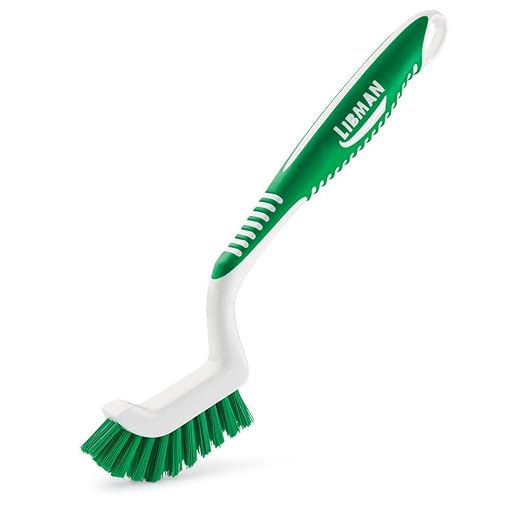 Libman Commercial Tile & Grout Brushes, Green & White, 6 Pack