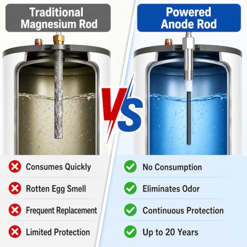 Titanium Powered Anode Rod for Water Heater, Eliminates Sulfur & - Image 6