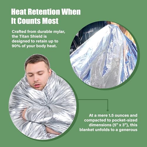 Titan Shield Emergency Survival Blanket 5-Pack - Mylar - Image 4