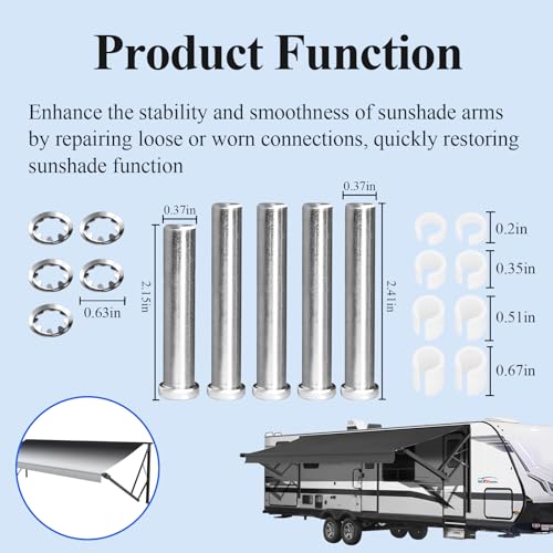 Awning Arm Repair Pin & Fasteners Kit Fits Dometic Power | Home Repair - Image 5