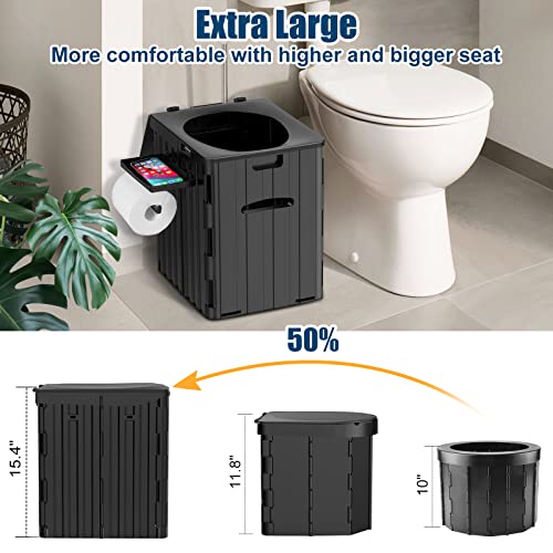 XL Portable Toilet for Adults, Extra Large 15.4"H | Travel Essentials - Image 3