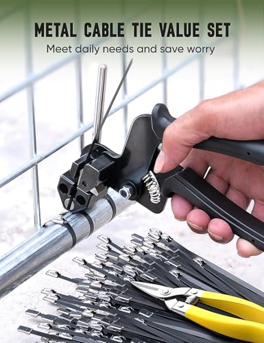 Black Metal Zip Ties Heavy Duty: Cable Tie Gun Tool Kit + 150 Pcs - Image 4