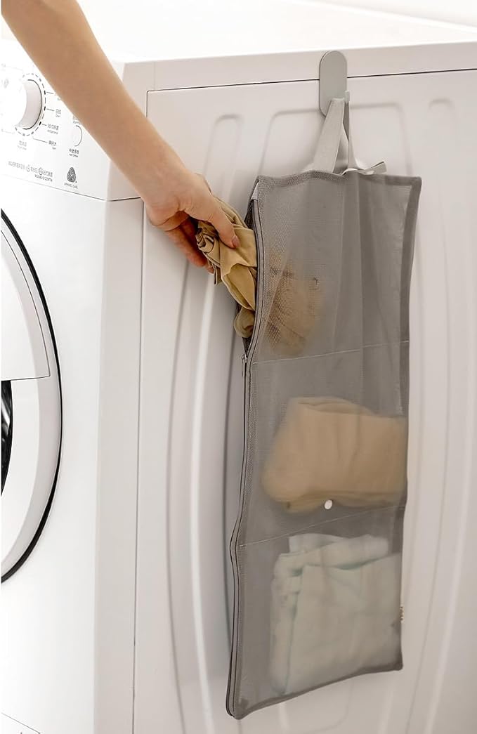 Mesh Laundry Bags with 3 Individual Pouch Foldable Bra Laundry Bags Lingerie Wash Bags for Washing Delicates Intimates Washing Machine Cleans Drys Storage Organizer Underwear Socks Travel