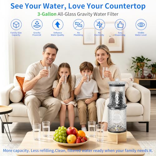 Glass Gravity Water Filter,3 Gallon Glass Water Dispenser - Image 4