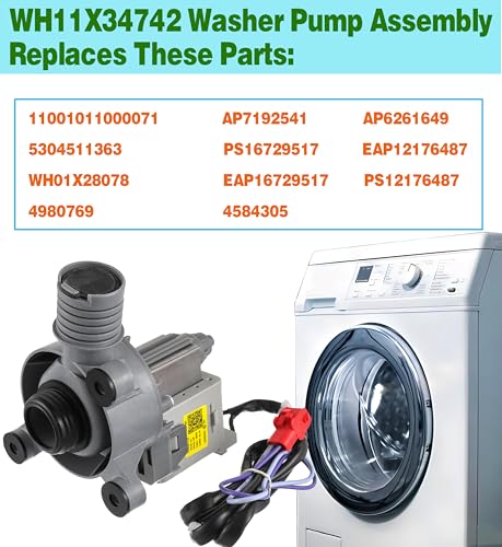 (Upgraded) WH11X34742 Washer Pump Assembly Fit | Laundry & Clothing - Image 8