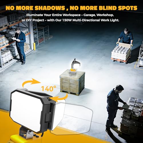 LED Work Light Compatible with DeWalt 20V Battery, 150W 15000LM - Image 5