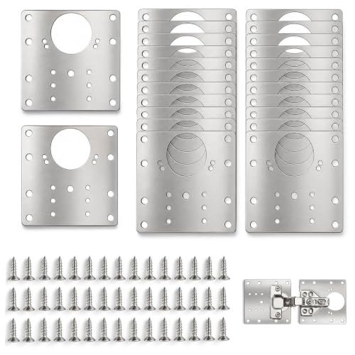 24 PCS Cabinet Hinge Repair Plate Kit, Upgraded 1.0mm | Home Repair - Image 2