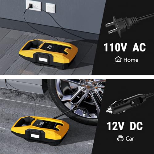 CARSUN AC/DC Tire Inflator Portable Air Compressor, Dual - Image 4