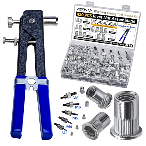 Pressure Rivet Nut Tool Kit, 430Pcs Aluminum Rivet Nut - Image 2
