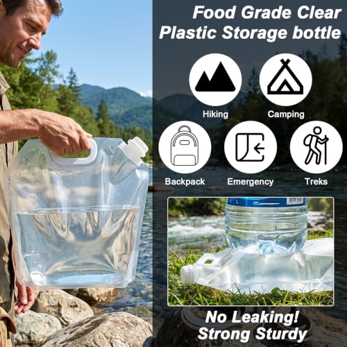 MAQUITA 20 Pcs Emergency Foldable Water Bag, 1.3 Gal - Image 8