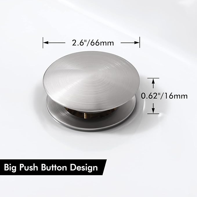 KES Bathroom Sink Drain with Overflow Vessel Sink, Lavatory Vanity Pop Up Drain Detachable Strainer, Brushed Nickel, S2018A-BN