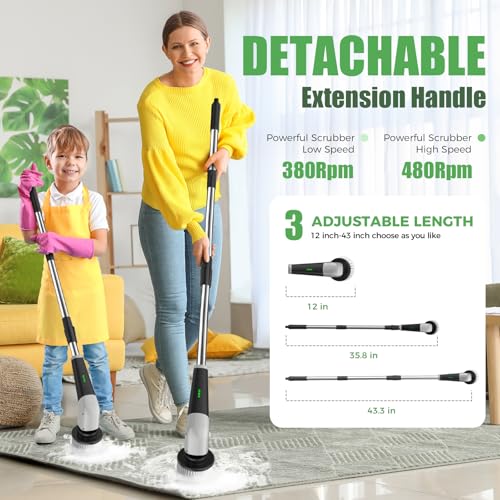 YKYI Electric Spin Scrubber, Cordless Power Cleaning Brush - Image 3