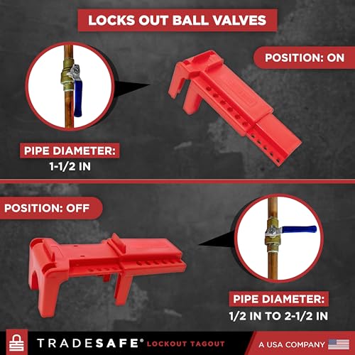 TRADESAFE Adjustable Ball Valve Lockout, 1/2 to 4-1/4 inch Pipe - Image 5