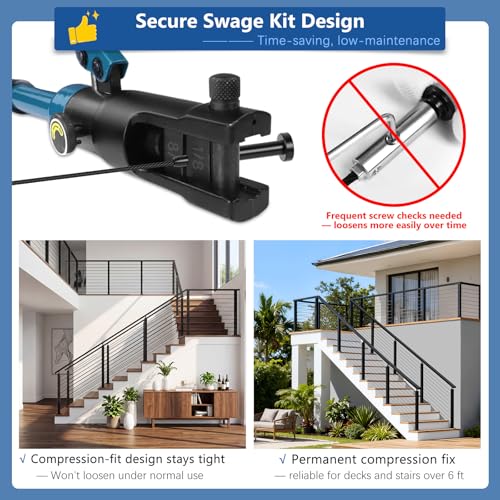 4ft-8ft Modular 42in Cable Railing System for Deck with Handrail - Image 6