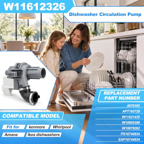 W11612326 W11521435 Dishwasher Circulation Pump Fit for Whirlpool - Image 4