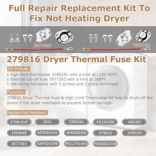 NED4655EW1 Heating Element Fit for Amana 279838 W10724237 - Image 4