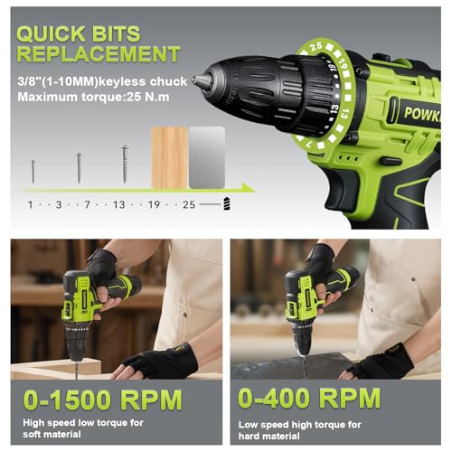12V Cordless Drill Tool Set, 25+1 Torque Setting - Image 7