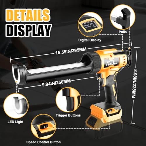 Cordless Caulking Gun Compatible With Dewalt 20V Battery 6 - Image 3