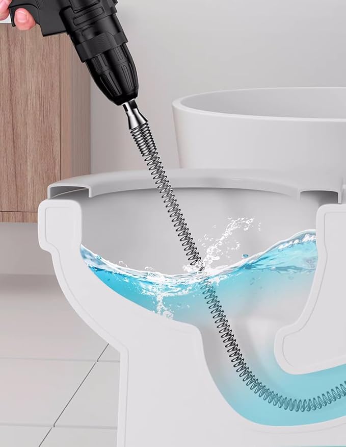 Amonk Drain Auger Cable Heavy-Duty Clog Remover with Drill Connector 13.12Ft Flexible Plumbing Snake Drain Cleaner for for Kitchen, Bathroom, Toilet, Shower Sink & Pipe