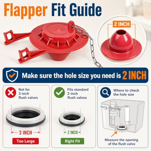 Toilet Tank Replacement Kit with 2-Inch Flapper | Bathroom Essentials - Image 7