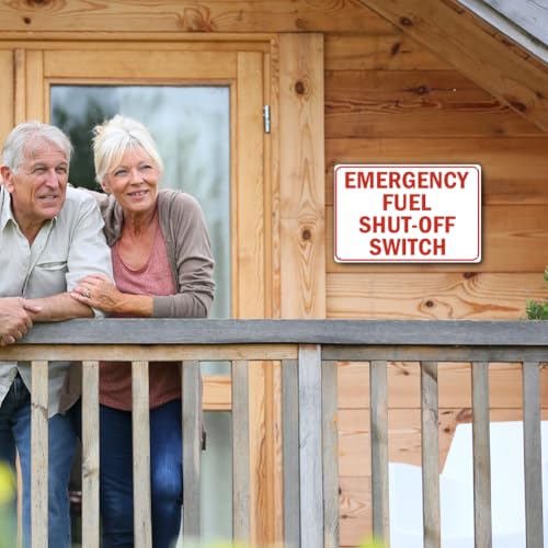 Emergency Fuel Shut-Off Switch Sign - 12 x 8 inch Metal Aaluminum - Image 3