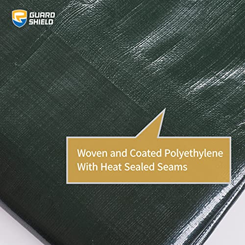 GUARD SHIELD Super Heavy Duty Green/Silver Poly Tarp Cover 12x16 - Image 6