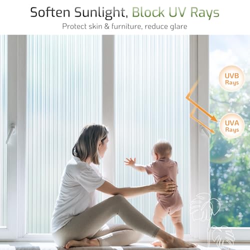 LUTE Reeded Glass Window Privacy Film, Frosted Decor Vinyl - Image 5