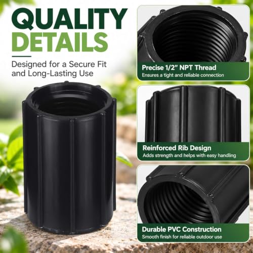 Yahenda 10 Pcs 1/2 Inch Double Female Thread PVC Coupling - Image 4
