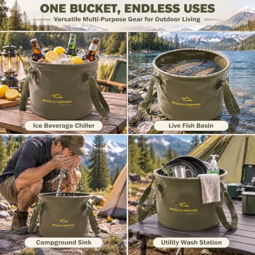 Collapsible Bucket for Camping, 10L & 20L Portable | Travel Essentials - Image 6
