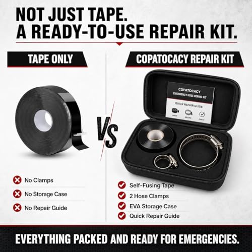 Self-Fusing Silicone Hose Repair Tape Kit with 2 Stainless - Image 4