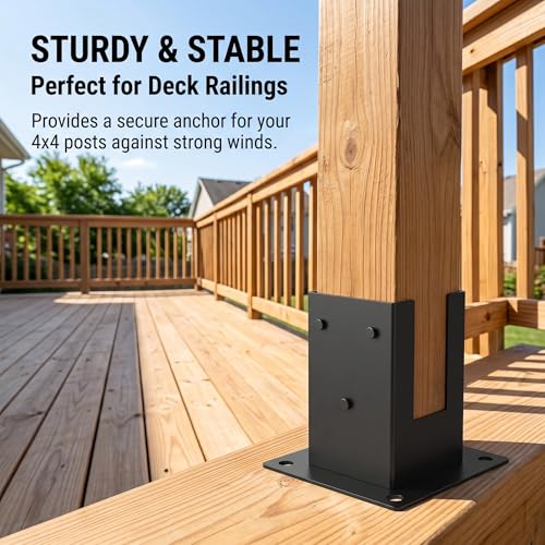 4×4 Post Base 8Pcs,Inner Size 3.58"x3.58" Post Brackets - Image 5