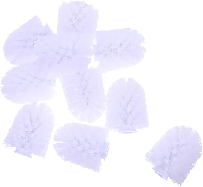 Zerodeko 10pcs Heavy Duty Toilet Brush Replacement Heads Stainless Steel Bathroom Toilet Scrubber Refills 75x100mm for Home and Hotel Cleaning