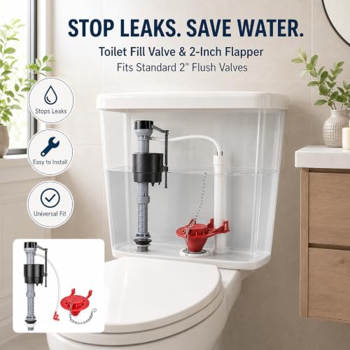 Toilet Tank Replacement Kit with 2-Inch Flapper | Bathroom Essentials - Image 4