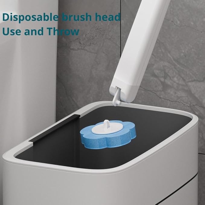 2026 New Disposable Toilet Brush, Toilet Cleaner Brush with 18 Replacement Heads & Holder, Automatic Lid Opening, No Need to Touch, for Cleaning & Hygienic Bathroom Toilets Shower Tiles Maintenance
