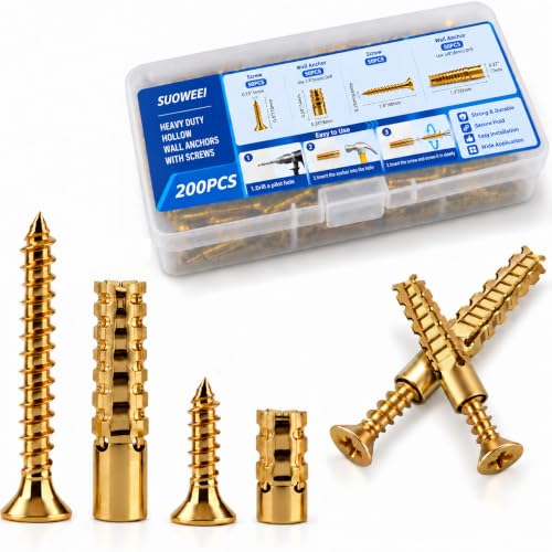 200PCS Expansion Anchors with Screws, 6×32mm & 6×14mm | Home Repair - Image 2