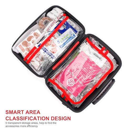 Gevoke 410 Piece Waterproof Hard Shell First Aid Kit, Red - Image 6