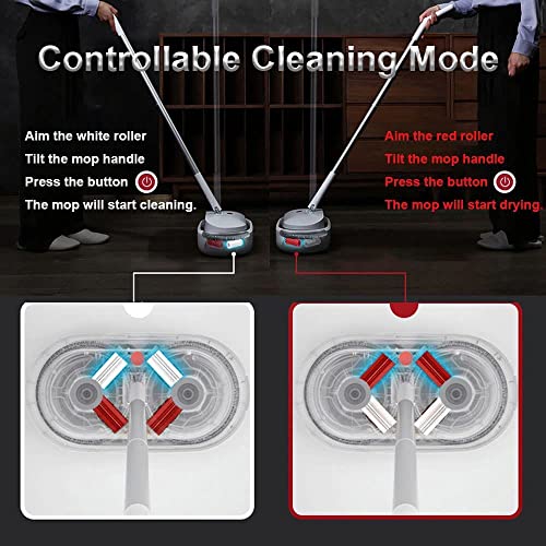 REECOO Cordless Electric Spin Mop Power Mop with 4 Floor Scrubber - Image 4