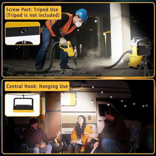 T-SUN Rechargeable Work Light, 2 Pack Portable Flood - Image 6