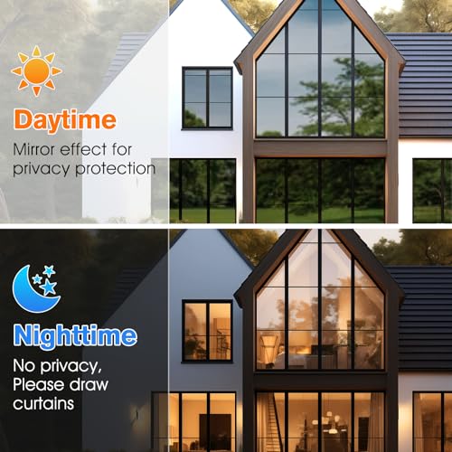Haton One Way Window Privacy Film for Home, Black 17.5" x 78.7" - Image 5