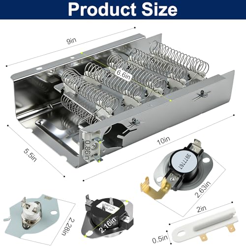 279838 Dryer Heating Element Kit for Whirlpool, Kenmore, Maytag - Image 3