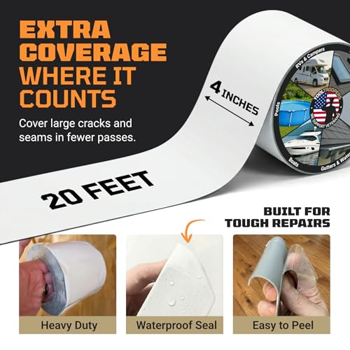 TITANPATCH PRO Waterproof Sealant Tape – White 4" x20' – - Image 4