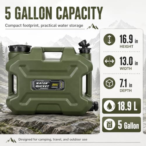 5 Gallon Camping Water Jug with Spigot, Leakproof Water Container - Image 4