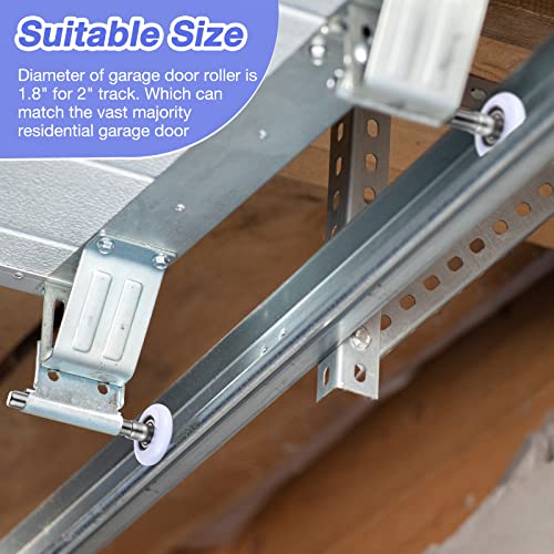 Funtery 24 Pcs Garage Door Rollers 2" Nylon Wheels 4.7" Stem - Image 6