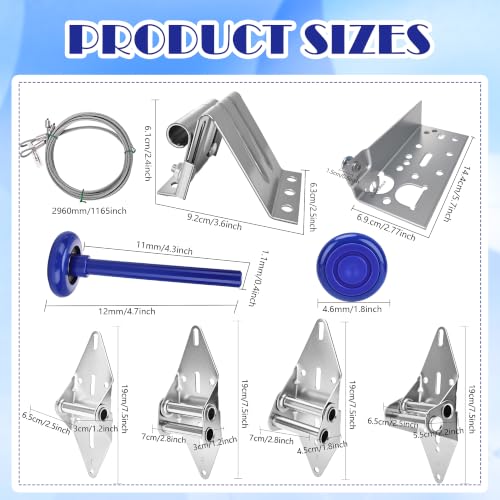 30 Pcs Garage Door Hardware Kit Quiet Nylon Rollers Hinges - Image 3